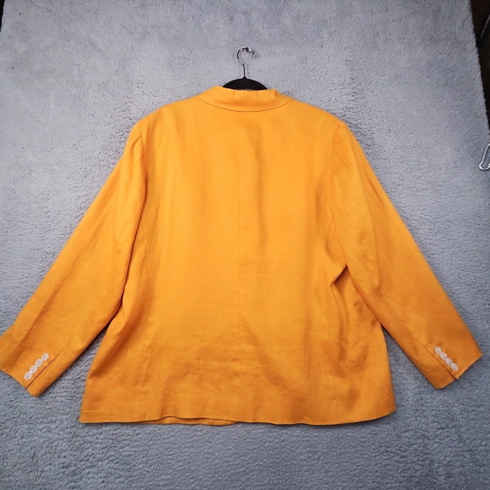 Ralph Lauren Linen Blazer Womens 18W Orange Old Money Coastal Career Prep Jacket - Picture 9 of 16